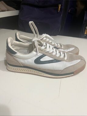 Tretorn Rawlings Sneakers - White with Beige & green Accent